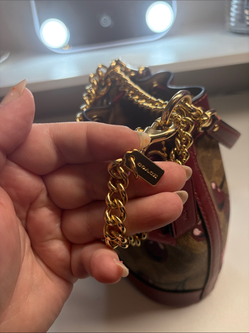 Coach mini signature cherry bucket bag - Picture 3 of 7